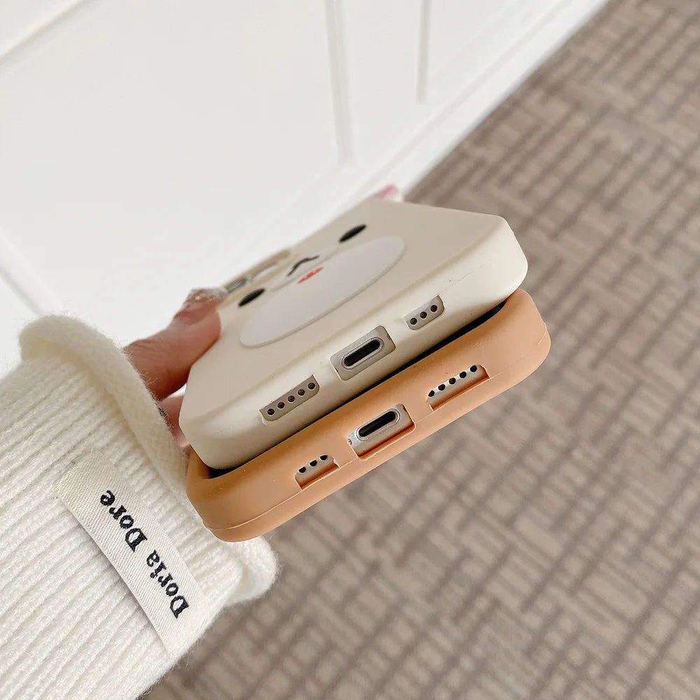 Cute Bear Creative Frosted Case For iPhone 11 12 13 14 15 16 17 Pro Max