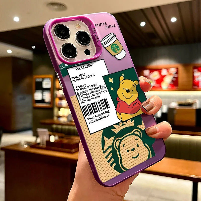 Cute Creative Cartoon Pooh Bear Phone Case For iPhone 13 16E 11 12 16 15 14 17 Pro Max 17 Air XS X XR Plus 8 7 MINI Shockproof Y2K Cover