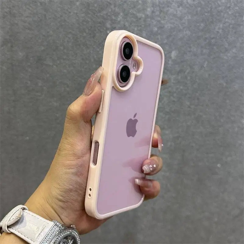 Luxury Candy Color Bumper Phone Case For iPhone 17 16 15 14 13 Mini 12 11 Pro Max XR XS X 7 8 Plus Transparent Shockproof Cover