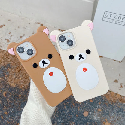 Cute Bear Creative Frosted Case For iPhone 11 12 13 14 15 16 17 Pro Max