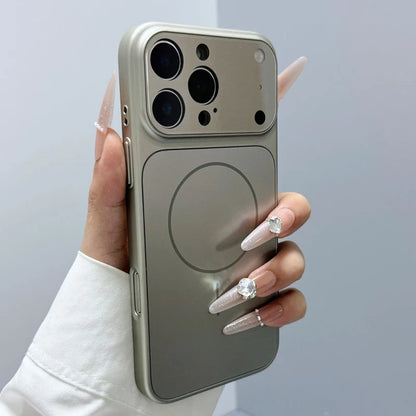 Frosted Camera Lens Protection Magnetic MagSafe Case For iPhone 17 17Pro Max 16 Pro 15 14 13 Matte Wireless Charging Armor Cover