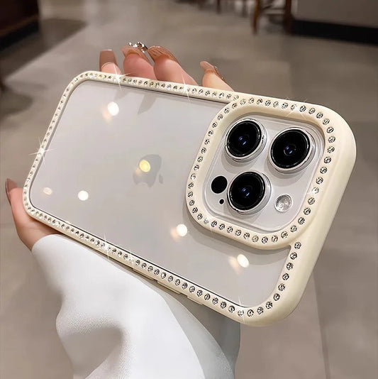 Luxury Diamond Glitter Transparent Phone Case For iPhone 17 Air 12 13 14 15 16 Pro Max Plus Shockproof Clear Soft Bumper Cover