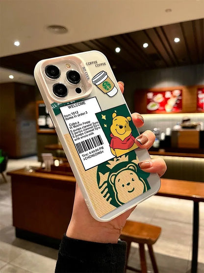 Cute Creative Cartoon Pooh Bear Phone Case For iPhone 13 16E 11 12 16 15 14 17 Pro Max 17 Air XS X XR Plus 8 7 MINI Shockproof Y2K Cover