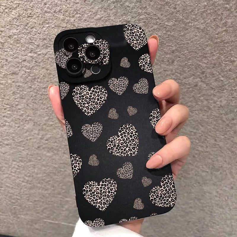 For iPhone 17 16 15 14 13 12 11 Pro Max Case Leopard Print Silicone Cover For iPhone XS Max XR X 7 8 Plus 16e 17 Air Soft Funda