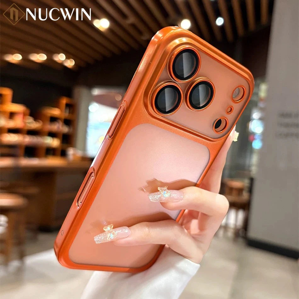 Latest Orange Ultra Thin Frosted Phone Case for iPhone 17 Pro Max 17Pro 17 With Lens Film Protection Shockproof Hard PC Cover