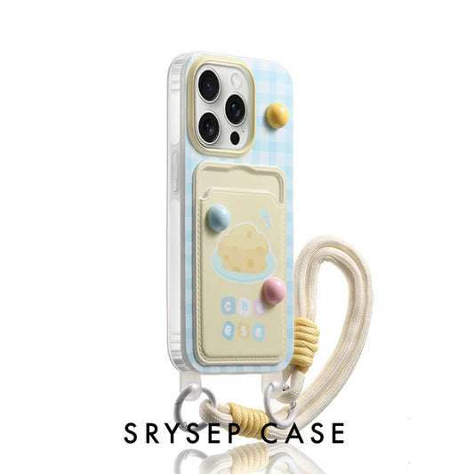 iPhone Lanyard Series | Cartoon Kitty Puppy Design Card Holder Phone Case