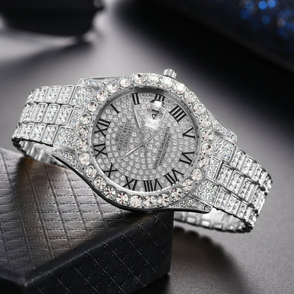 Gold Diamond Calendar Starry Sky Quartz Watch