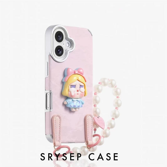 iPhone Lanyard Series | Cute Pink Liquid Silicone Phone Case