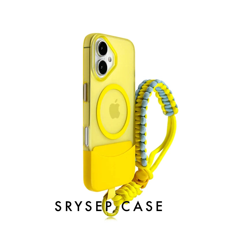 iPhone Lanyard Series | Contrast Color Matte MagSafe Magnetic Phone Case