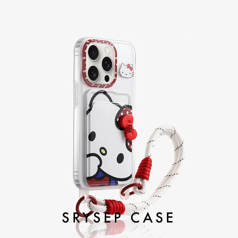 Lanière pour iPhone | Étui porte-cartes avec motif chaton/chiot