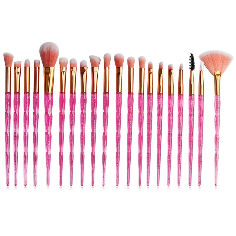 20Pcs Flash Diamond Makeup Brushes Powder Foundation Blush Blending Eyeshadow Lip Cosmetic Brush