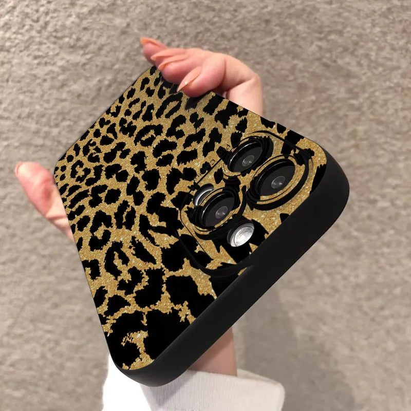 For iPhone 17 16 15 14 13 12 11 Pro Max Case Leopard Print Silicone Cover For iPhone XS Max XR X 7 8 Plus 16e 17 Air Soft Funda