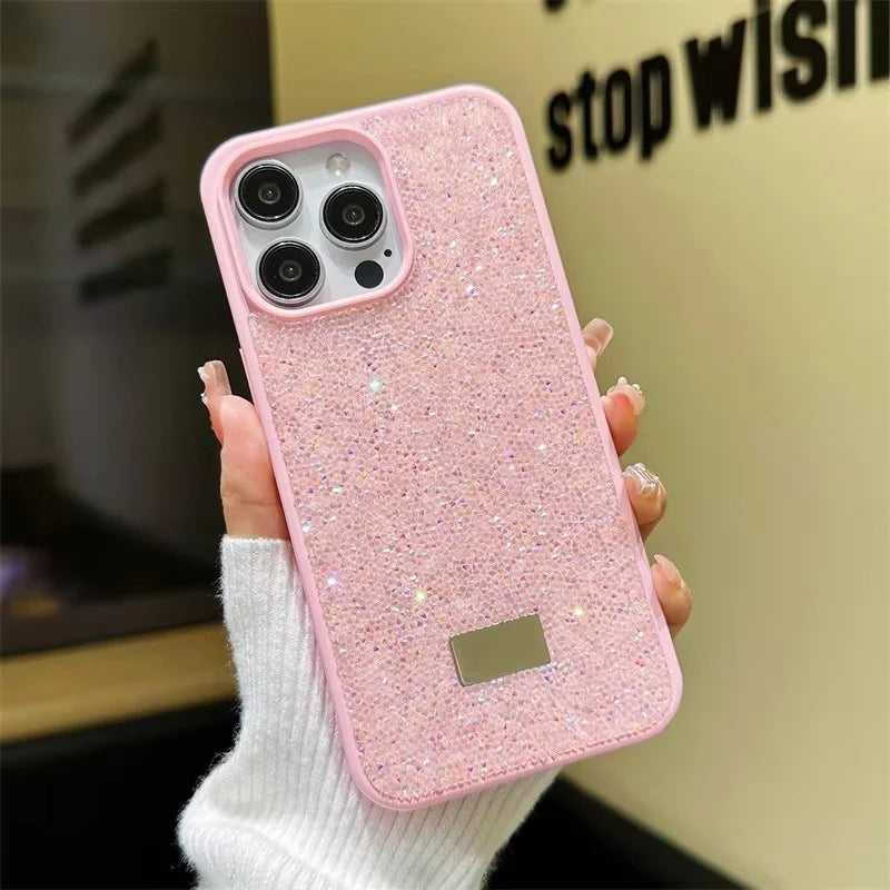 Rhinestone Diamond Phone Case For iPhone 11 12 13 14 15 16 17 Pro Max 16 Plus Shiny Shockproof Protective Cover