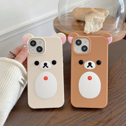 Cute Bear Creative Frosted Case For iPhone 11 12 13 14 15 16 17 Pro Max