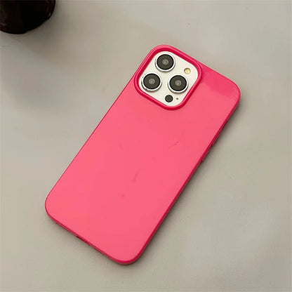 Soft Silicone Glossy Shockproof Phone Case For iPhone 16 15 14 13 12 11 Pro Max XR XS X 7 8 Plus SE Plain Bumper Back Cover