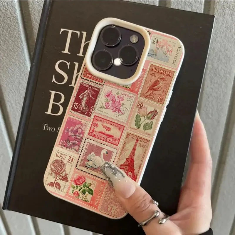 Vibrant Retro Stamp Lichee Design Phone Case For iPhone 17 16 15 14 Pro Max Plus Air 11 12 13 16 Plus XR XS 16E Shockproof Cover