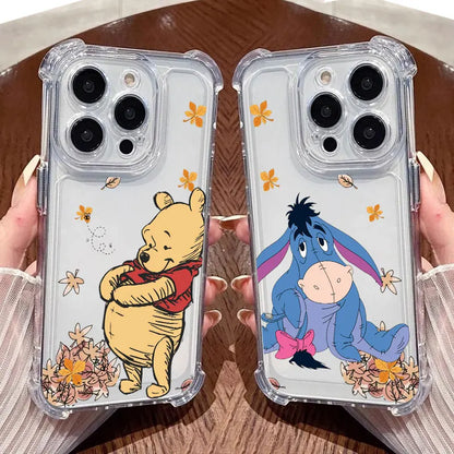 Cute Cartoon Pooh Bear Tigger Piglet Clear Phone Case For iPhone 17 16 14 15 11 12 13 Pro Max 16E 15 16 Plus 17Air Shockproof Cover
