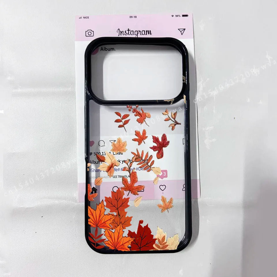 Halloween Coffee Pumpkin Fallen Leaves Phone Case For iPhone 17Air 17 Pro Max 17Pro Transaprent Hard Cover For iPhone 17 Cases