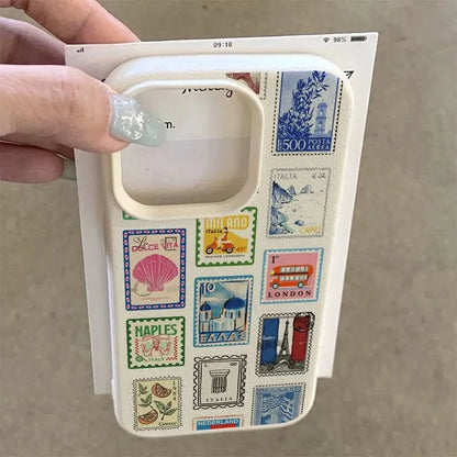 Vibrant Retro Stamp Lichee Design Phone Case For iPhone 17 16 15 14 Pro Max Plus Air 11 12 13 16 Plus XR XS 16E Shockproof Cover