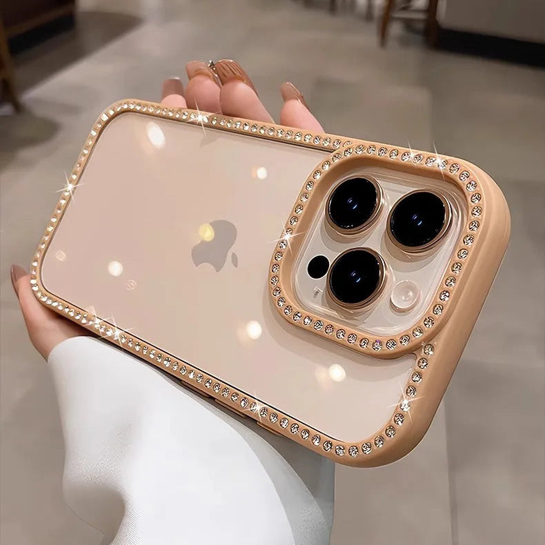 Coque de téléphone transparente de luxe à paillettes diamant pour iPhone 17 Air 12 13 14 15 16 Pro Max Plus - Protection antichoc transparente et souple