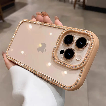 Coque de téléphone transparente de luxe à paillettes diamant pour iPhone 17 Air 12 13 14 15 16 Pro Max Plus - Protection antichoc transparente et souple
