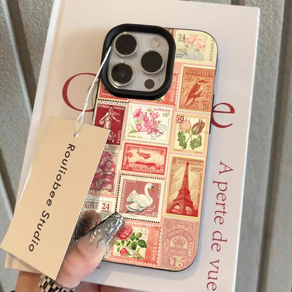 Vibrant Retro Stamp Lichee Design Phone Case For iPhone 17 16 15 14 Pro Max Plus Air 11 12 13 16 Plus XR XS 16E Shockproof Cover