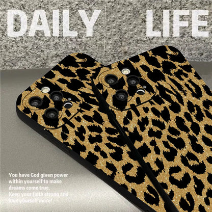 For iPhone 17 16 15 14 13 12 11 Pro Max Case Leopard Print Silicone Cover For iPhone XS Max XR X 7 8 Plus 16e 17 Air Soft Funda