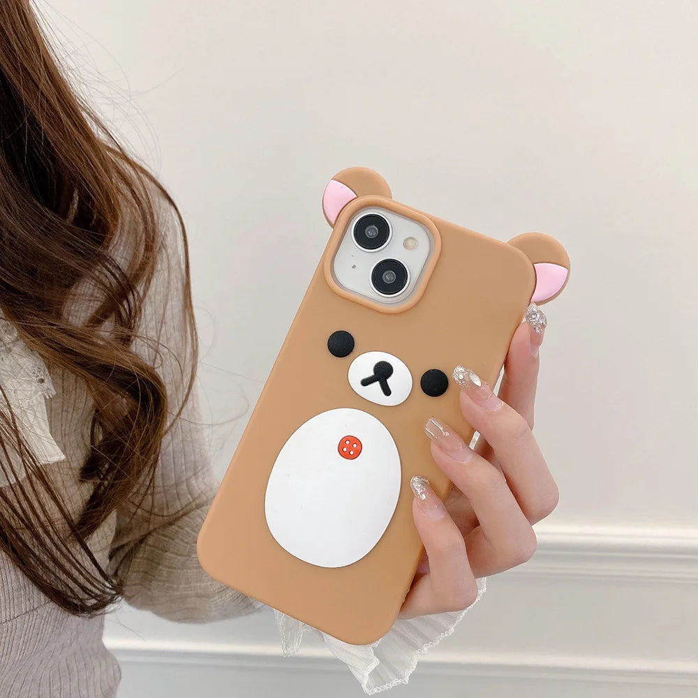 Cute Bear Creative Frosted Case For iPhone 11 12 13 14 15 16 17 Pro Max