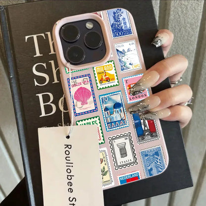 Vibrant Retro Stamp Lichee Design Phone Case For iPhone 17 16 15 14 Pro Max Plus Air 11 12 13 16 Plus XR XS 16E Shockproof Cover