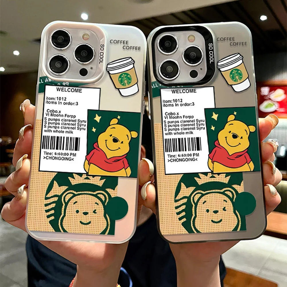 Cute Creative Cartoon Pooh Bear Phone Case For iPhone 13 16E 11 12 16 15 14 17 Pro Max 17 Air XS X XR Plus 8 7 MINI Shockproof Y2K Cover