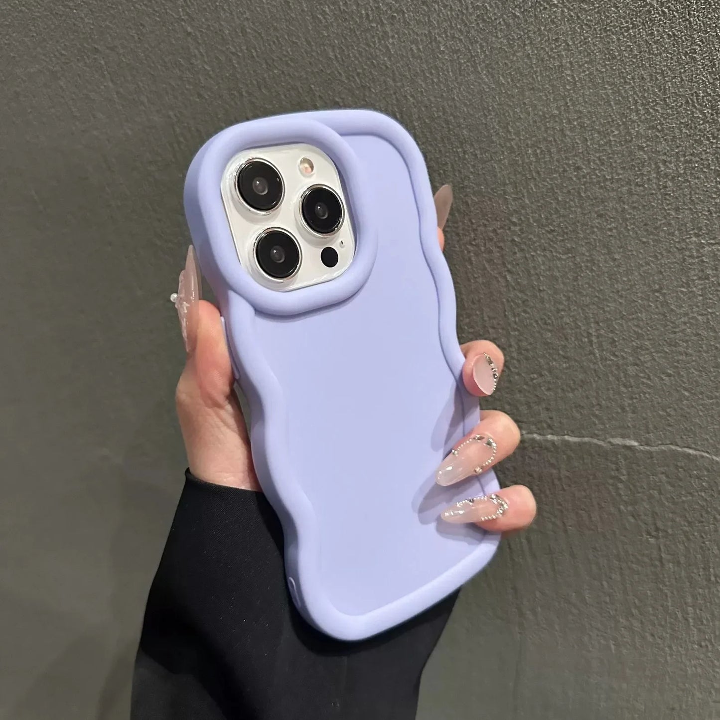 Soft Candy Curly Wave Phone Case For iPhone 11 12 13 14 15 16 17 Air Pro Max 7 8 Plus X XR XS SE Shockproof Bumper Cover Capa