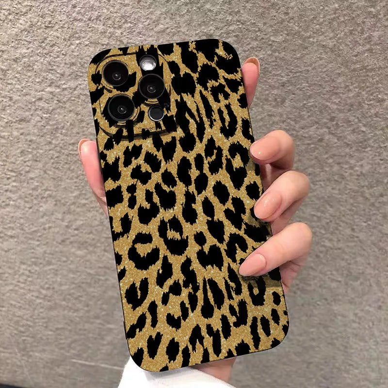 For iPhone 17 16 15 14 13 12 11 Pro Max Case Leopard Print Silicone Cover For iPhone XS Max XR X 7 8 Plus 16e 17 Air Soft Funda