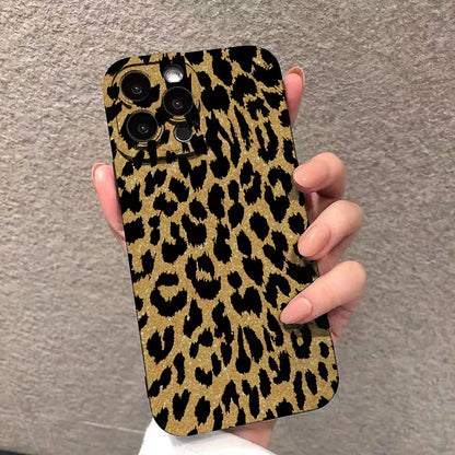 For iPhone 17 16 15 14 13 12 11 Pro Max Case Leopard Print Silicone Cover For iPhone XS Max XR X 7 8 Plus 16e 17 Air Soft Funda