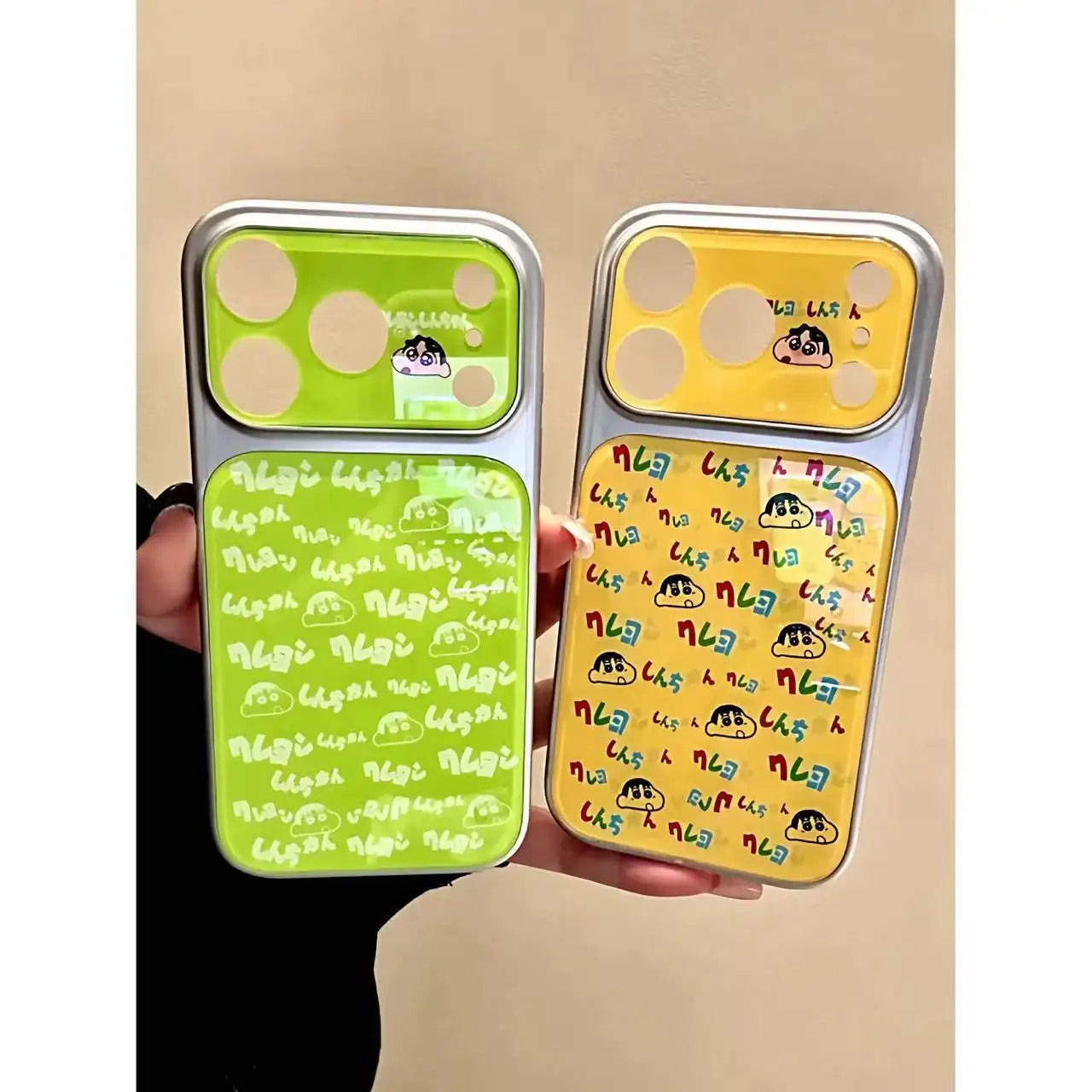 Cute Crayon Shin Phone Case For iPhone 17 16 15 Pro Max Mirror Back Cover