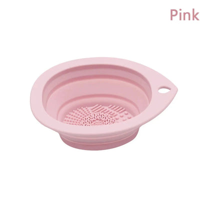 Silicone Makeup Brush Cleaner Folding Powder Puff Cleaning Bowl Eyeshadow Brushes Washing Soft Mat Beauty Tools Scrubber Box