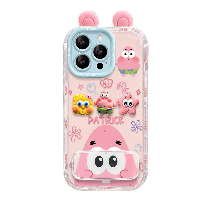 Sponge Mirror Phone Case for iPhone 17 Air 16 15 14 13 12 Pro Max Plus With Charm