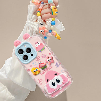 Sponge Mirror Phone Case for iPhone 17 Air 16 15 14 13 12 Pro Max Plus With Charm