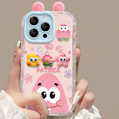 Sponge Mirror Phone Case for iPhone 17 Air 16 15 14 13 12 Pro Max Plus With Charm