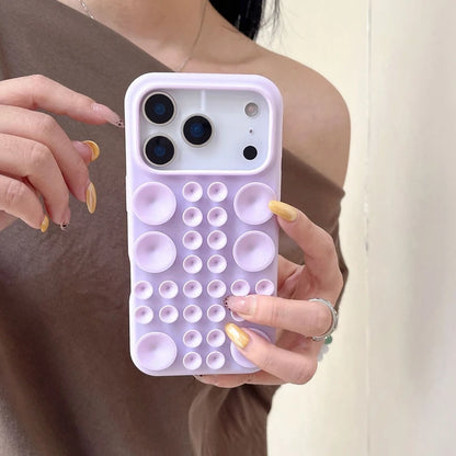 Suction Cup Stand Phone Case For iPhone 17 16 15 14 13 Soft Bumper