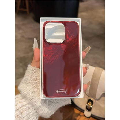 Gorgeous Red Glossy Phone Case For iPhone 17 16 15 14 13 12 11 Pro Max Plus