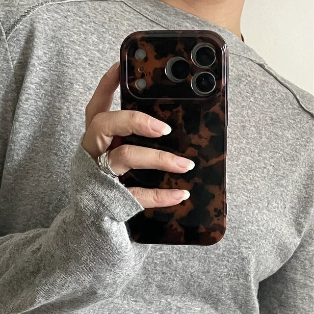 Vintage Tortoiseshell Phone Case For iPhone 17 16 15 14 13 12 11 Pro Max Plus