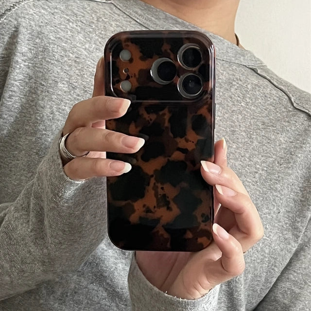 Vintage Tortoiseshell Phone Case For iPhone 17 16 15 14 13 12 11 Pro Max Plus