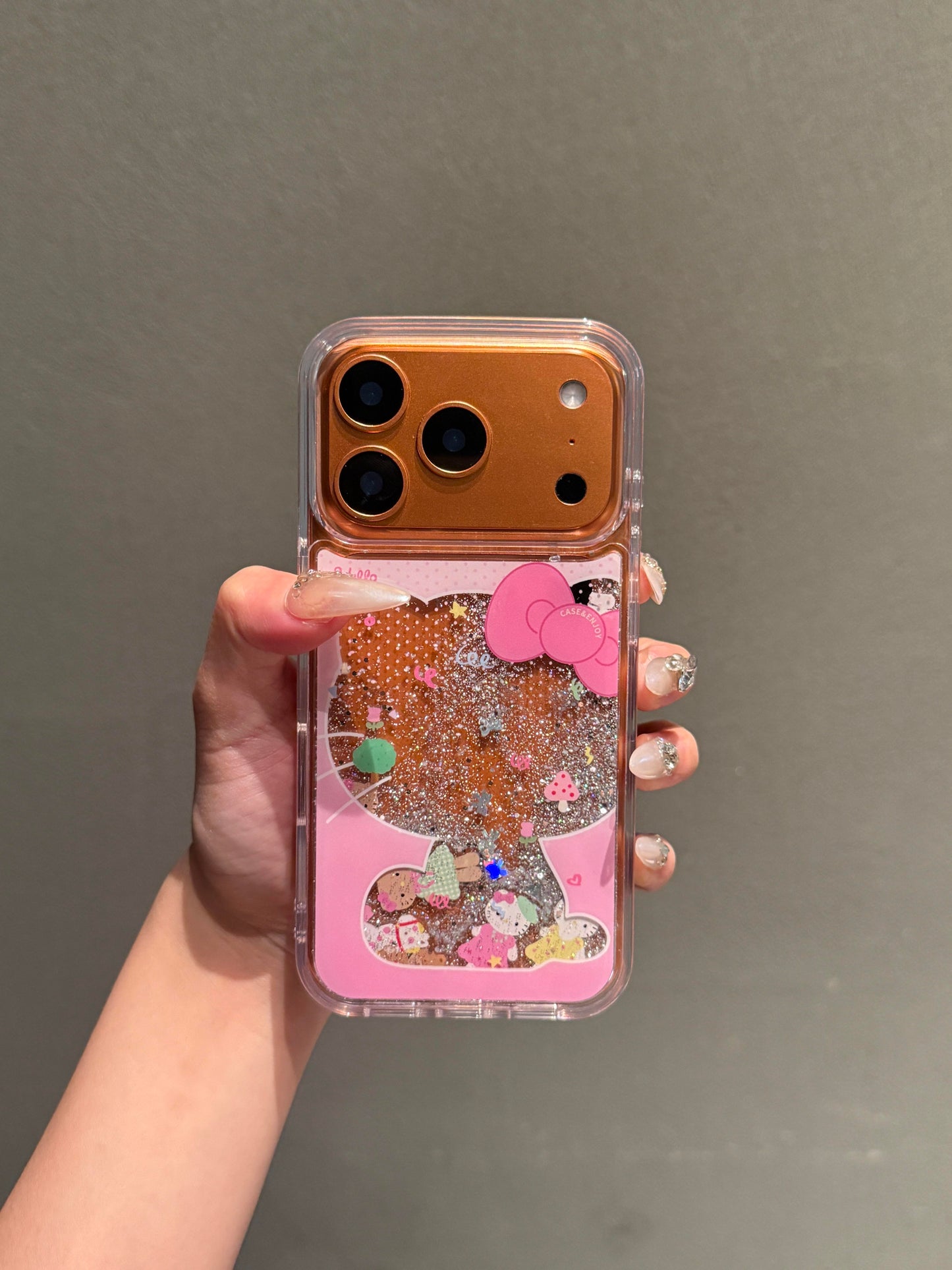 Kitty Bling Glitter Liquid Quicksand Clear Cute Kawaii Phone Case