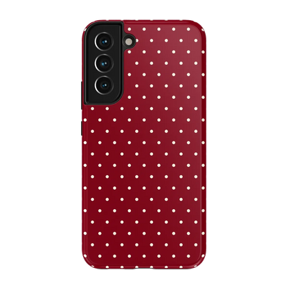 Maroon Polka Dot Scratch-resistant Case for Samsung Galaxy S25 S24 S23 S22 S21 S20 Ultra Plus Edge FE