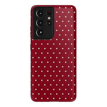 Maroon Polka Dot Scratch-resistant Case for Samsung Galaxy S25 S24 S23 S22 S21 S20 Ultra Plus Edge FE