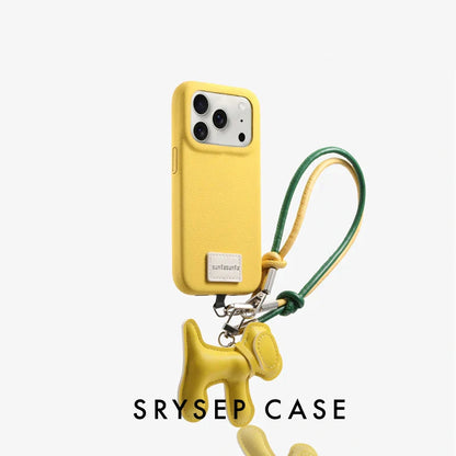 iPhone Lanyard Series | Genuine Leather Phone Case with Free Dachshund Pendant