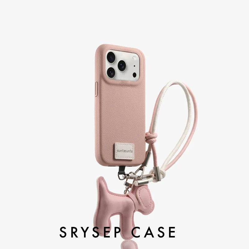 iPhone Lanyard Series | Genuine Leather Phone Case with Free Dachshund Pendant
