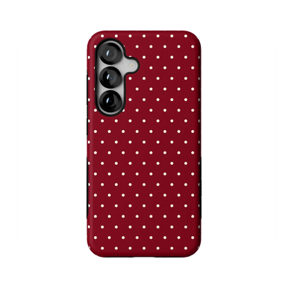 Maroon Polka Dot Scratch-resistant Case for Samsung Galaxy S25 S24 S23 S22 S21 S20 Ultra Plus Edge FE
