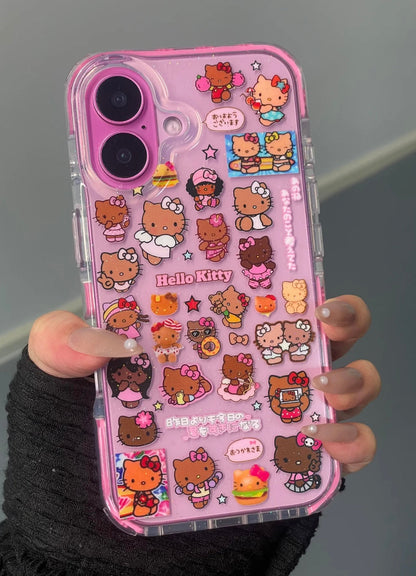 Coque de téléphone transparente Kitty Hawaii mignonne et kawaii