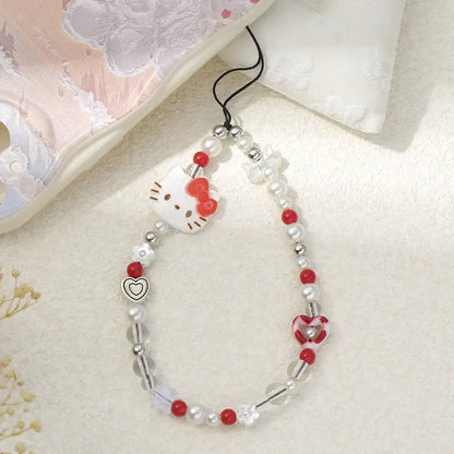 Cute Bow Kitty with Mirror Phone Case For iPhone Semi Clear Back Cover